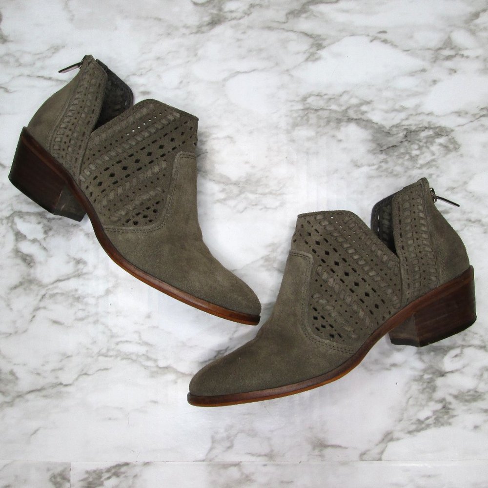 Vince Camuto Suede Open Side Cutout Ankle Boot